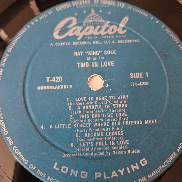 Nat King Cole Sings For Two in Love Vinyl 🎶 - Picture 10 of 16